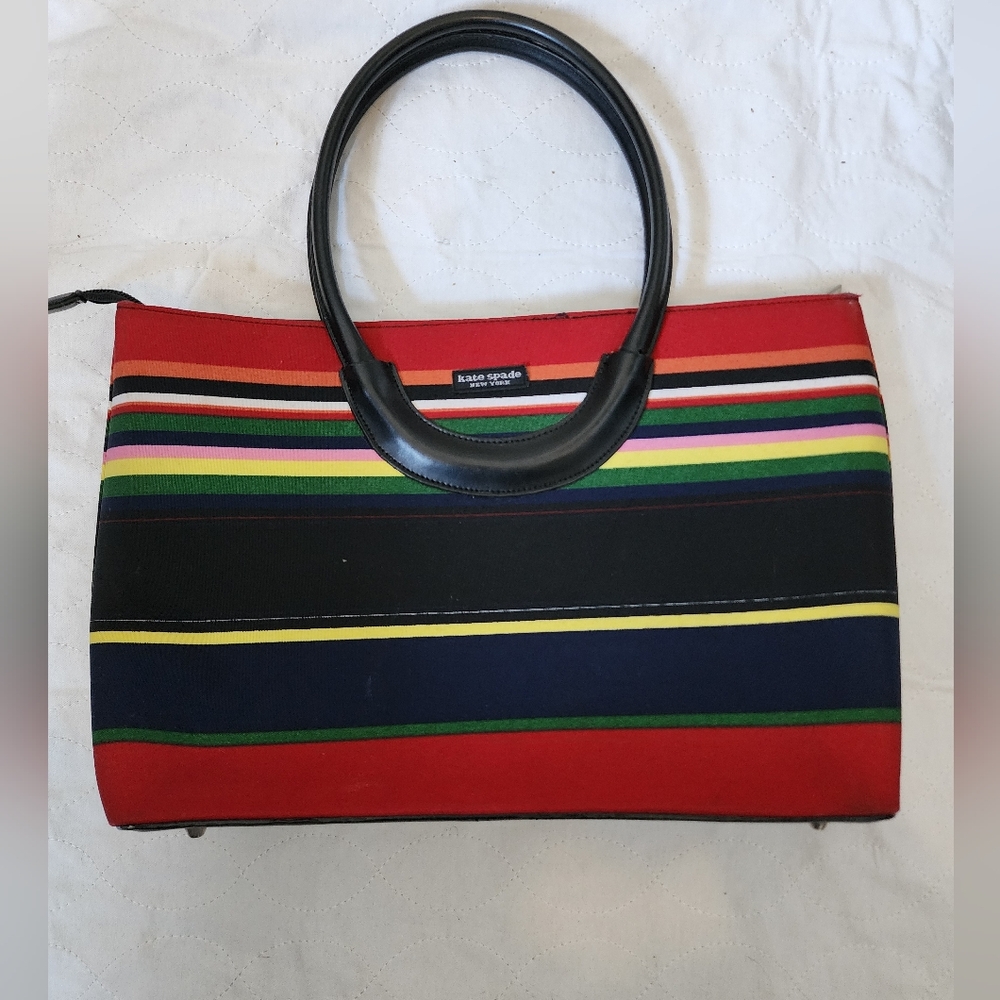 Vintage Kate Spade Striped Top Handle Bag